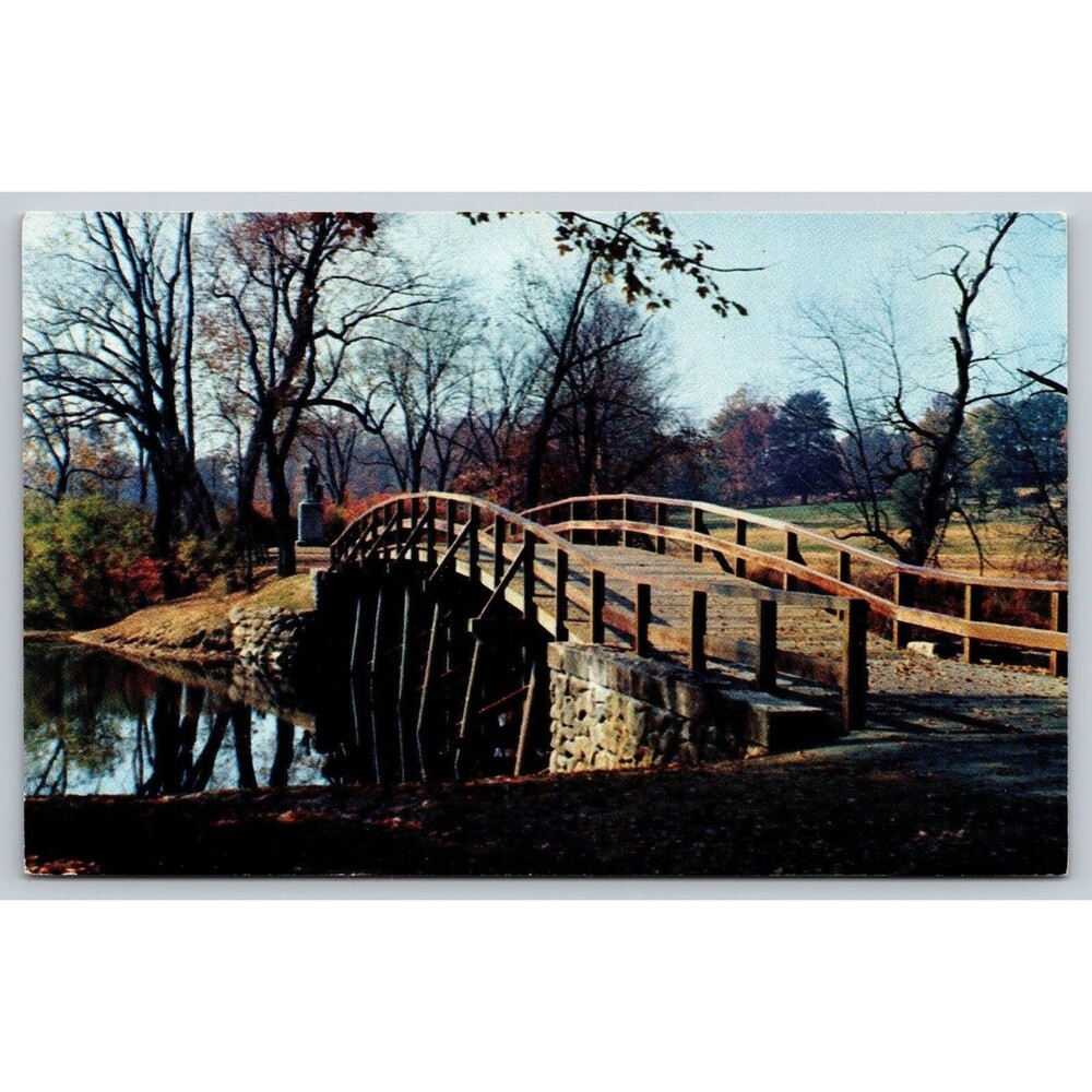 Vintage Postcard Old North Bridge Concord Massachusetts Edward Wells S-5572-5